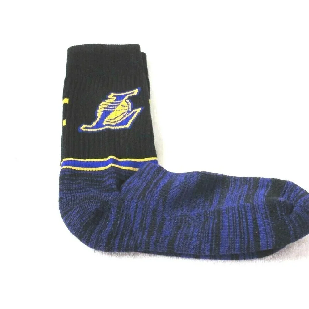 Los Angeles Lakers Men's NBA Parkway Crew length Socks Black Medium & Large NWT